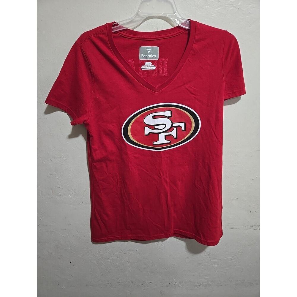 Womens San Francisco 49ers V Neck Short Sleeve Shirt Bosa #97